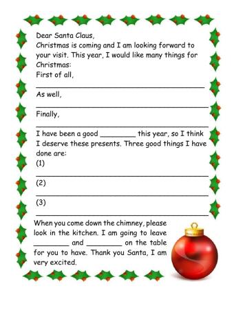 A letter to Santa Clause