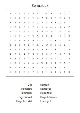 Zenbakien letra zopa