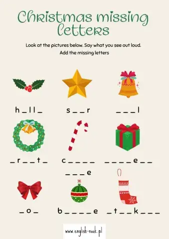 Christmas missing letters