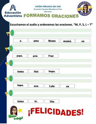 Formamos oraciones