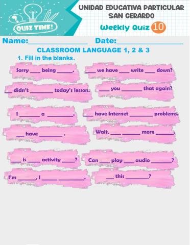 Classroom language