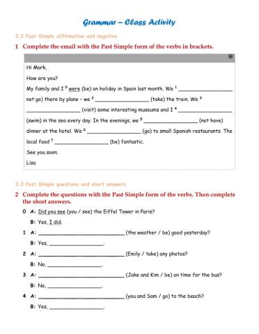 Grammar - Past simple