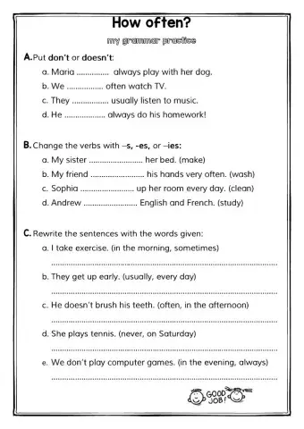 Habits and Adverbs of Frequency