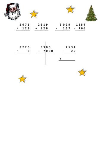 Dodawanie, odejmowanie, mnożenie pisemne