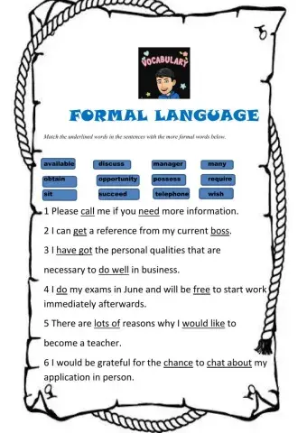Formal Language B1 (Solutions Pre-Intermediate 3rd ed)