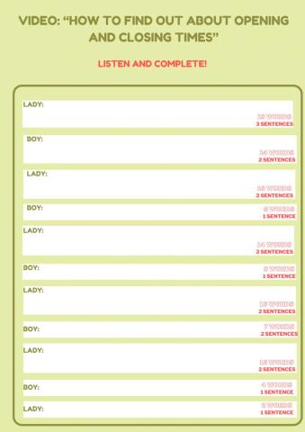 How to find out about opening and closing times