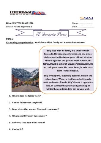 Final Written Exam- Beginners B