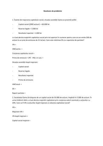 Majorare capital social