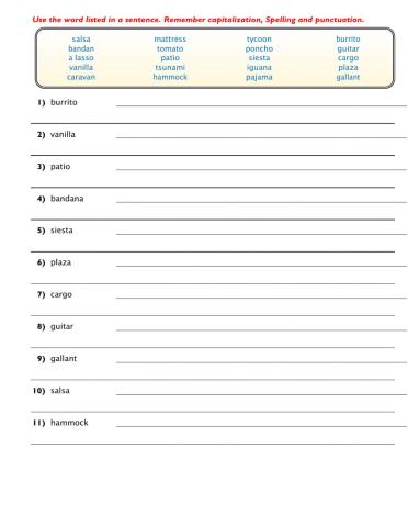 Lesson 9 - Create Sentences