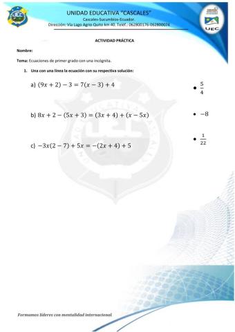 Ecuaciones de primer grado con paréntesis