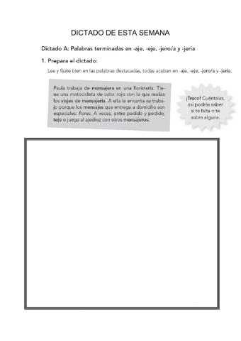 Dictado de la semana 17-01