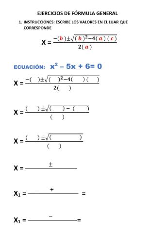 Ejercicio formula general