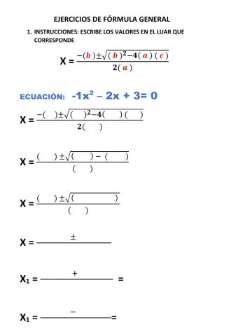 Ejercicio formula general