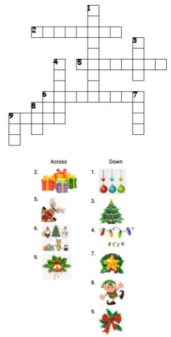 Christmas crossword puzzle