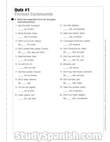 Quiz Ud and Uds commands