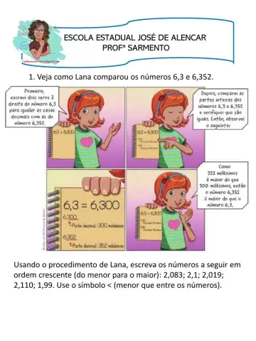 Comparando números decimais