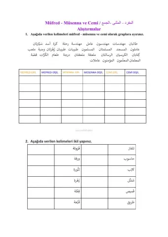 مفرد مثنى  جمع
