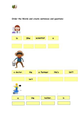Drag and drop and create sentences
