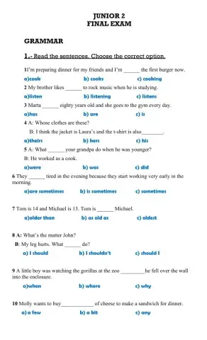 Grmmar, Reading and Writing