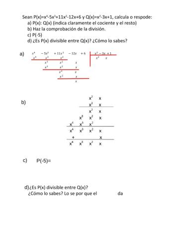 Operaciones con polinomios