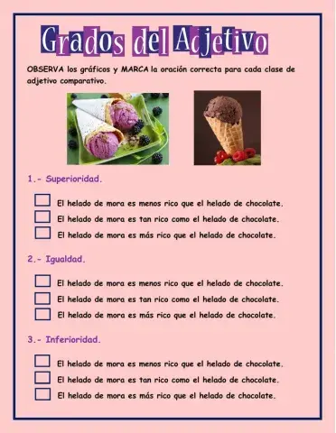 Grados del adjetivo y adjetivos numerales