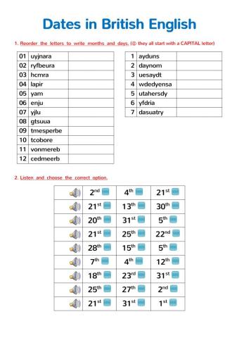 Dates in British English 5°
