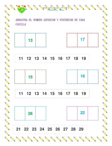 Números anterior y posterior