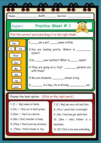 Pronuns and Possessive Adjectives