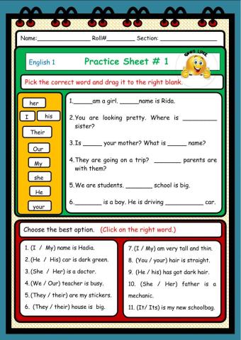 Pronuns and Possessive Adjectives