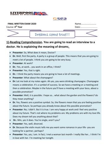 Final written exam 4th year