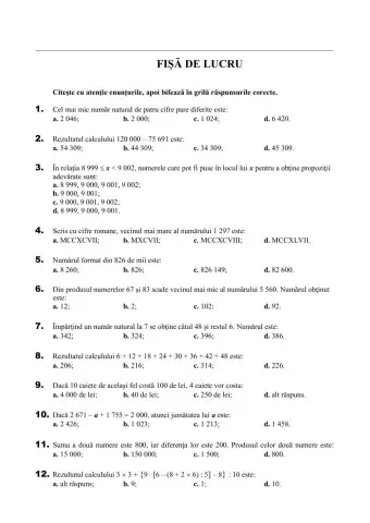 Fișă de lucru
