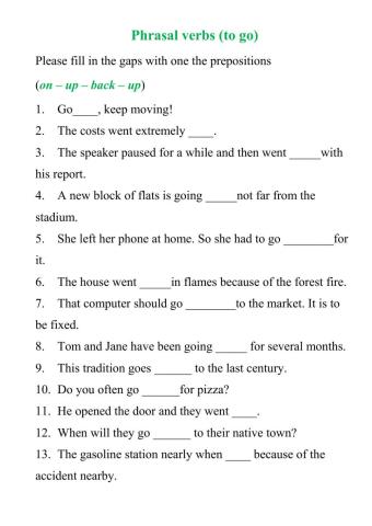 Phrasal verbs