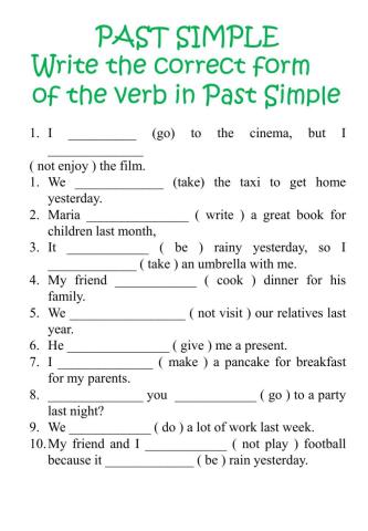 Past Simple verbs