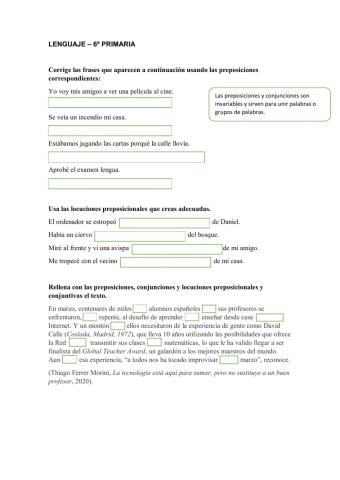 Preposiciones y conjunciones