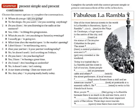 Present Simple vs Present Cont-2