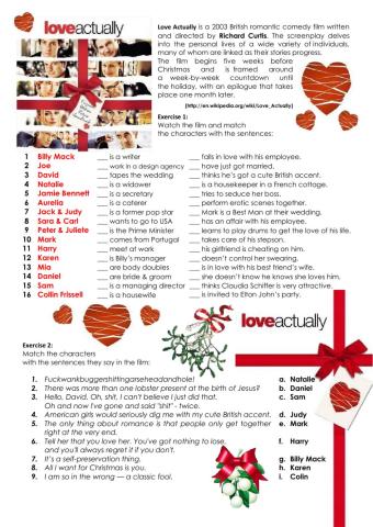 Love Actaully - Movie Worksheet
