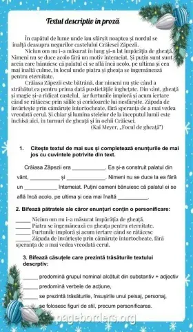 5. Textul descriptiv în proză