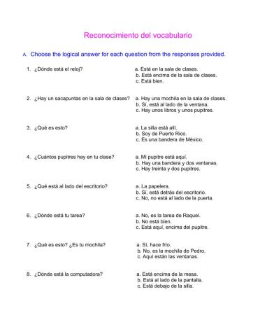 Vocabulary recognition