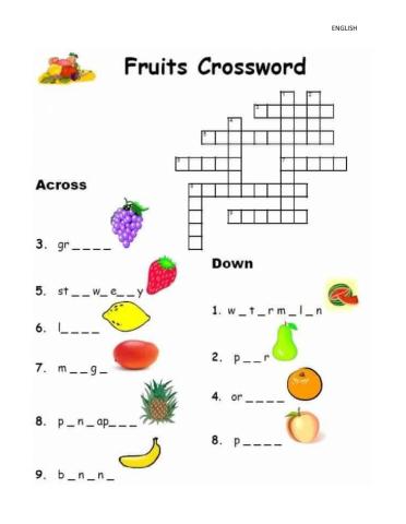 Fruits and vegetables