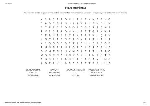 O QUE FAZER EM CASA NAS FÉRIAS?