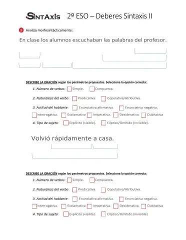 Sintaxis II Navidad 2º ESO