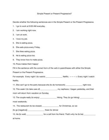 Simple Present or Present Progressive