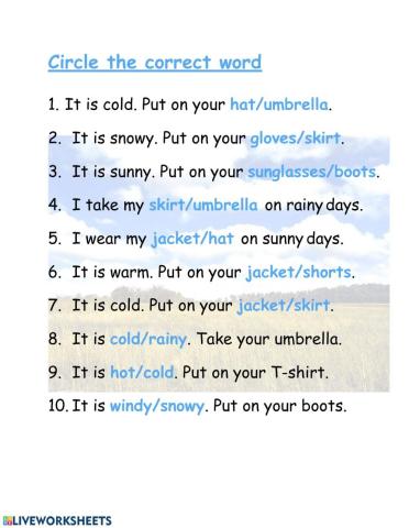 The weather and clothes