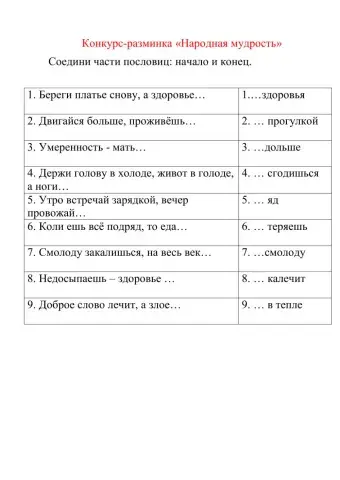 Пословицы о здоровье