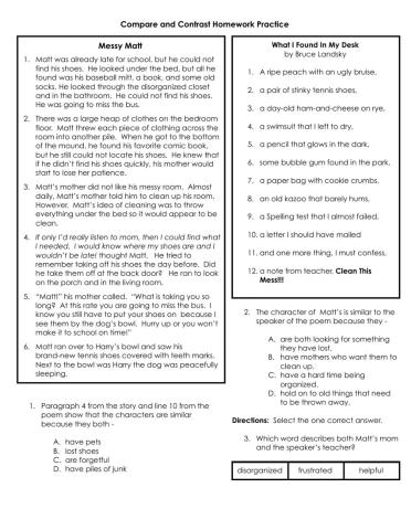 Compare and Contrast HW Practice