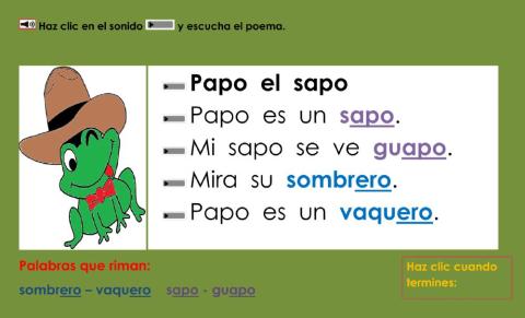 Papo el sapo: Escuchar