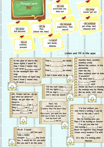 Phrasal verb Go (повтор)