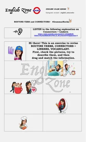 ROUTINE VERBS and CONNECTORS -  English Zone Rocks