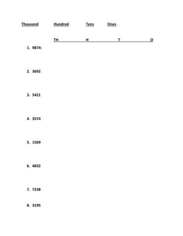 Place Value Practice