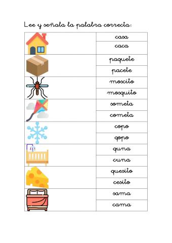 Lee e identifica ca co cu que qui